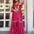 Women's pink viscose embroidered straight kurti set for women with sharara