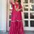 Women's pink viscose embroidered straight kurti set for women with sharara