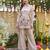 Women's cream viscose embroidered kurti set with pant