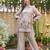 Women's cream viscose embroidered kurti set with pant