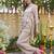 Women's cream viscose embroidered kurti set with pant