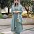 Women's sky blue georgette embroidered straight kurta set with pant and dupatta