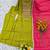 Women's olive silk blend embroidered straight kurta set with pant and dupatta