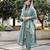 Women's sky blue georgette embroidered straight kurta set with pant and dupatta