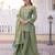 Women's light green silk blend embroidered kurta set with palazzo and dupatta