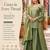 Women's light green silk blend embroidered kurta set with palazzo and dupatta