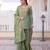 Women's light green silk blend embroidered kurta set with palazzo and dupatta