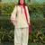 Women's off white cotton embroidered straight kurta set with pant and dupatta