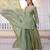 Women's light green silk blend embroidered kurta set with palazzo and dupatta