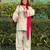 Women's off white cotton embroidered straight kurta set with pant and dupatta