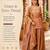 Women's peach silk blend embroidered kurta set with palazzo and dupatta