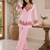 Women's pink georgette embroidered kurti set with pant