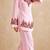 Women's pink georgette embroidered kurti set with pant