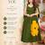 Women's dark green rayon patch worked kurta
