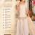 Women's off white chinon  embroidered kurti set with palazzo and dupatta