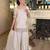 Women's off white chinon  embroidered kurti set with palazzo and dupatta
