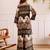 Women's dark brown rayon printed kurti set with palazzo