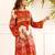 Women's pink rayon printed kurti set with palazzo