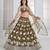 Wedding Wear Olive Green Thread Embroidery Sequence Net Lehenga Choli