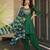 Women's green viscose embroidered straight kurta set with patiala pant and dupatta