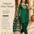 Women's green viscose embroidered straight kurta set with patiala pant and dupatta