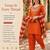 Women's orange viscose embroidered straight kurta set with patiala pant and dupatta