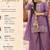 Women's purple silk blend embroidered straight kurta set with palazzo and dupatta