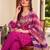 Women's pink viscose embroidered straight kurta set with patiala pant and dupatta