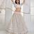 White Sequins Net Lehenga Choli With Dupatta