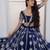 Charming Navy Blue Thread Embroidery Net Wedding Wear Lehenga Choli