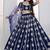 Charming Navy Blue Thread Embroidery Net Wedding Wear Lehenga Choli