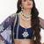 Charming Navy Blue Thread Embroidery Net Wedding Wear Lehenga Choli