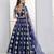 Charming Navy Blue Thread Embroidery Net Wedding Wear Lehenga Choli