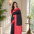 black color contrast weaving border with allover weaving and rich weaved pallu silk blend saree
