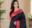 black color contrast weaving border with allover weaving and rich weaved pallu silk blend saree