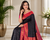 black color contrast weaving border with allover weaving and rich weaved pallu silk blend saree