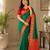 emerald green color contrast weaving border with allover weaving and rich weaved pallu silk blend saree