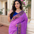 lavender color contrast weaving border with allover weaving and rich weaved pallu silk blend saree