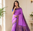 lavender color contrast weaving border with allover weaving and rich weaved pallu silk blend saree