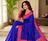 purple color contrast weaving border with allover weaving and rich weaved pallu silk blend saree