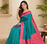 teal color contrast weaving border with allover weaving and rich weaved pallu silk blend saree