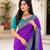 violet color contrast weaving border with allover weaving and rich weaved pallu silk blend saree