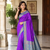 violet color contrast weaving border with allover weaving and rich weaved pallu silk blend saree
