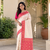 white color contrast weaving border with allover weaving and rich weaved pallu silk blend saree
