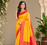 yellow color contrast weaving border with allover weaving and rich weaved pallu silk blend saree