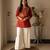 Floral embroidered pure cotton round neck co-ord set
