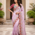 Lavender Color Embroidery Coding,Thread Dual Sequence Work And Real Mirror Work And Wedding Wear Saree