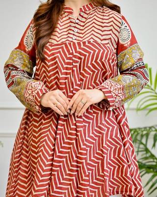Floral printed pure cotton round neck co-ord set 2