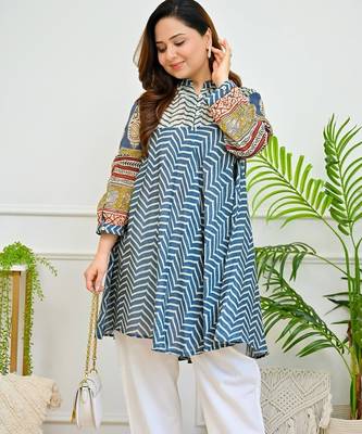 Floral printed pure cotton round neck co-ord set 2