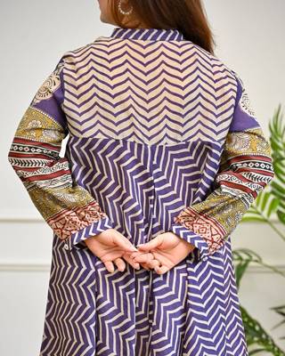 Floral printed pure cotton round neck co-ord set 3
